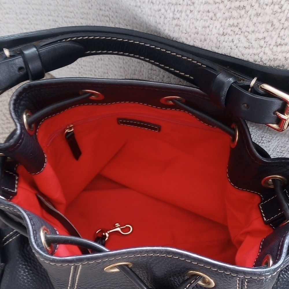 Dooney & Bourke Black Pebbled Leather Shoulder Bag - Picture 5 of 6